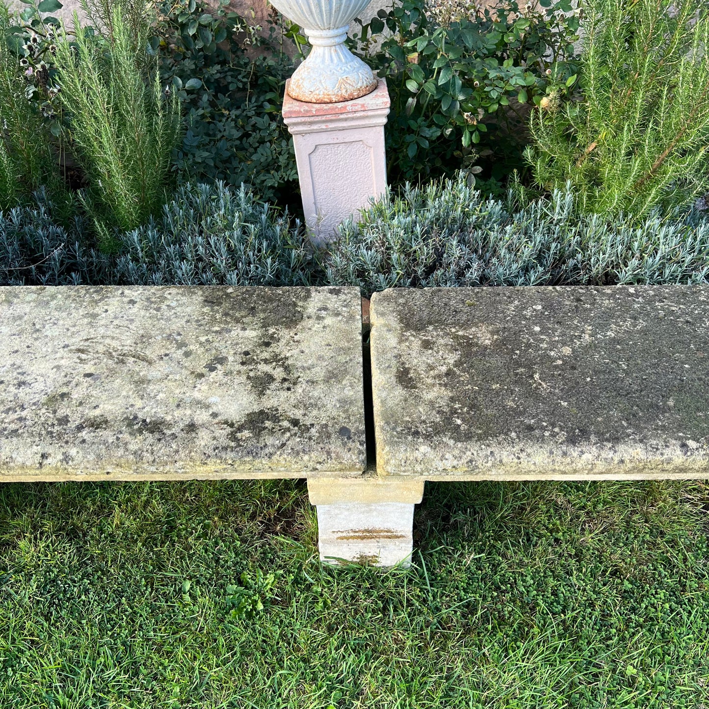 French Loire Valley Carved Stone Bench from Tudery Vineyard