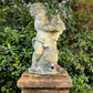 19th C. Italian Carved Stone Putti Fountain with Dolphin