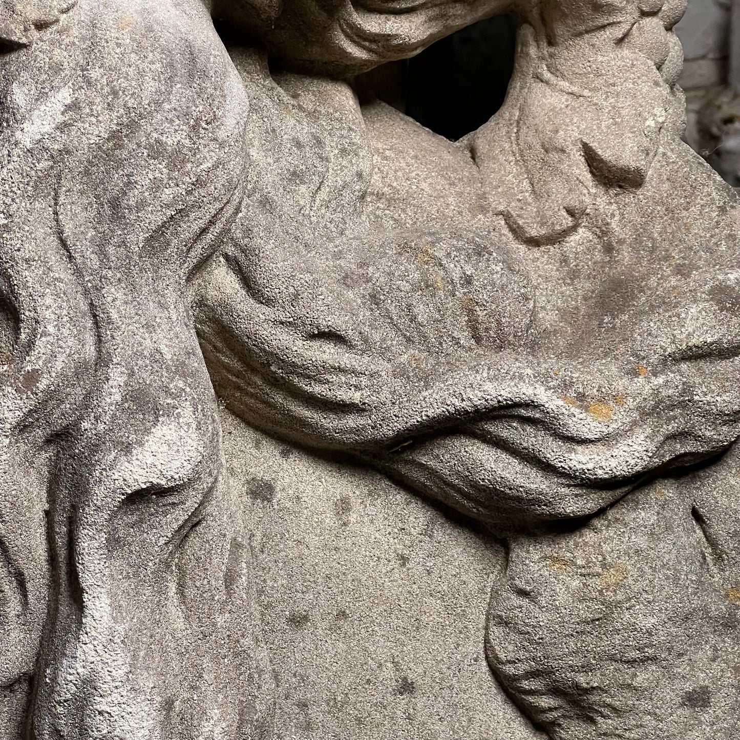English Composite Stone Bust of Flora with Fluted Pedestal, Late 20th Century