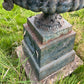 Pair of English Cast Iron Garden Urns with Plinths c.1870