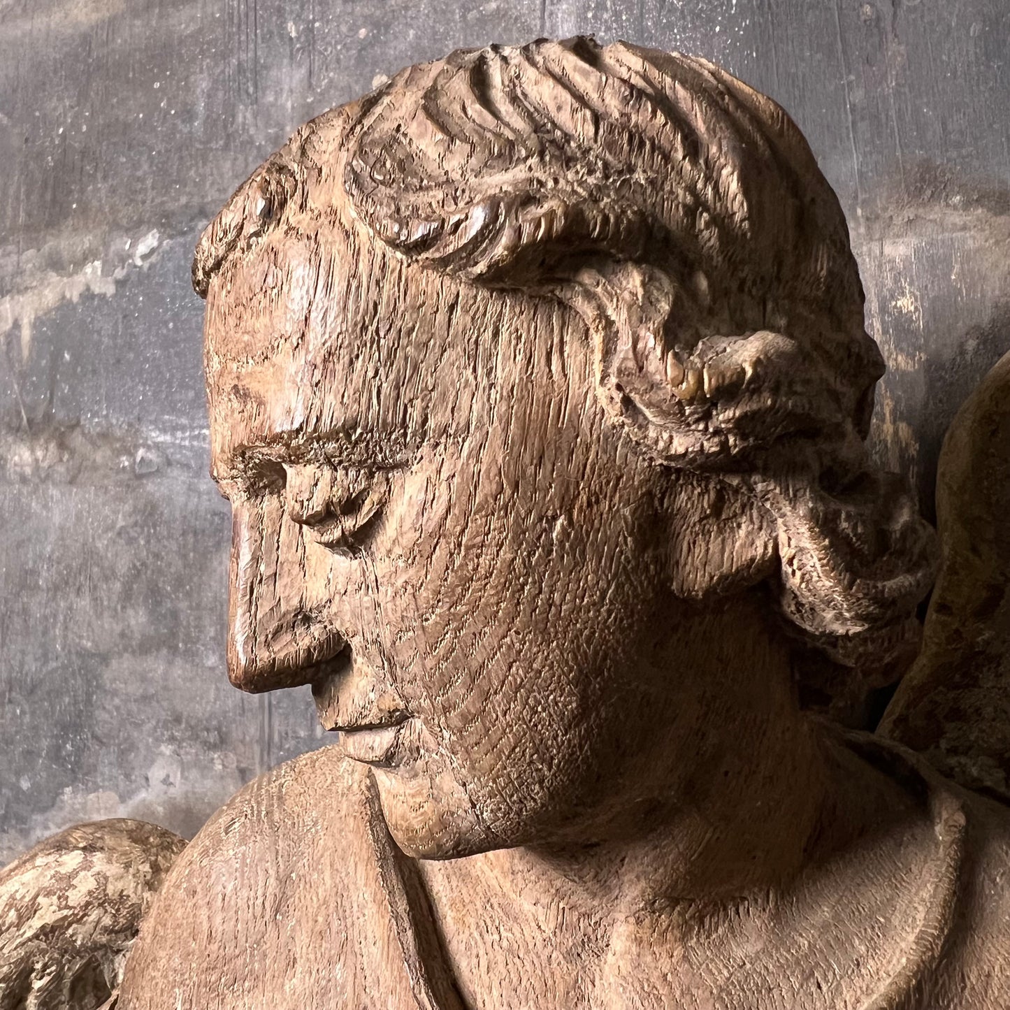 Large Baroque Carved Wooden Angel, c. 1680–1720