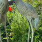 Pair of Meiji Style Bronze Garden Cranes with Fountain Spouts Mid 20th Century