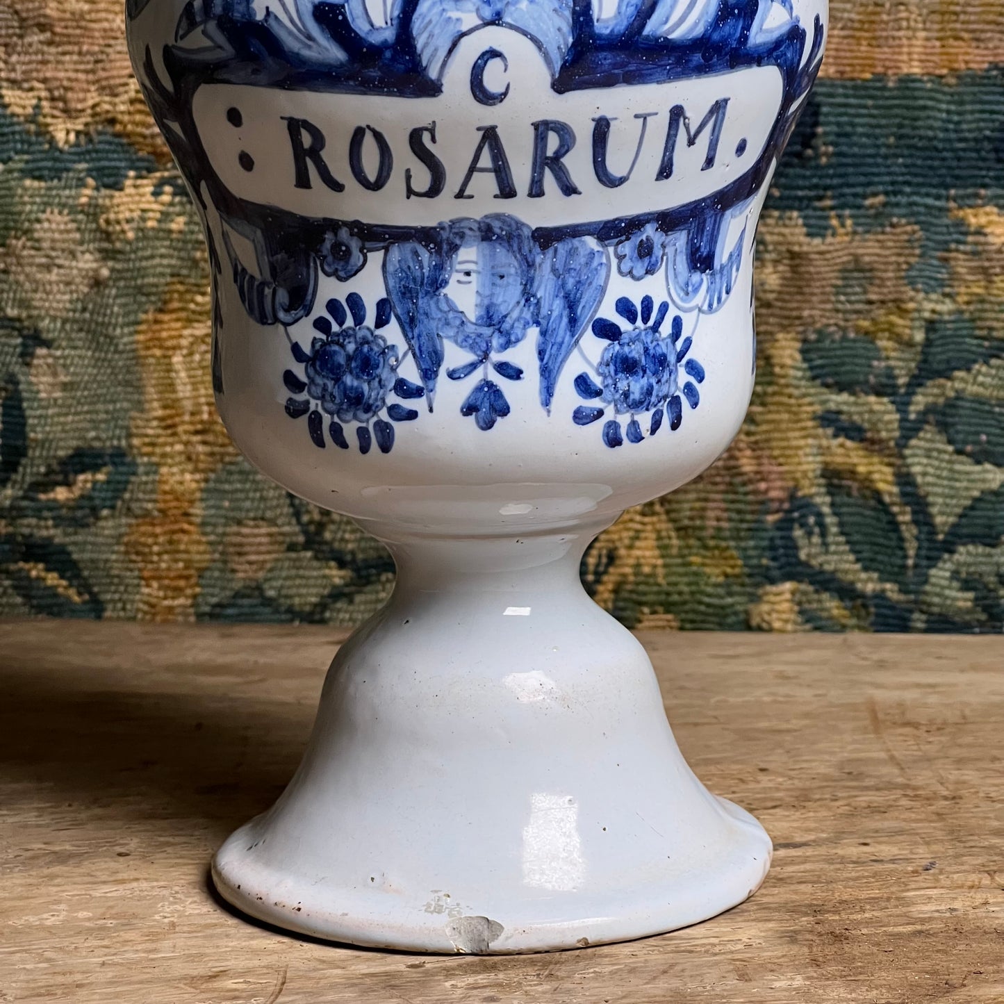 Dutch Delft Apothecary Jar Inscribed “C. Rosarum”, Late 17th/Early 18th Century