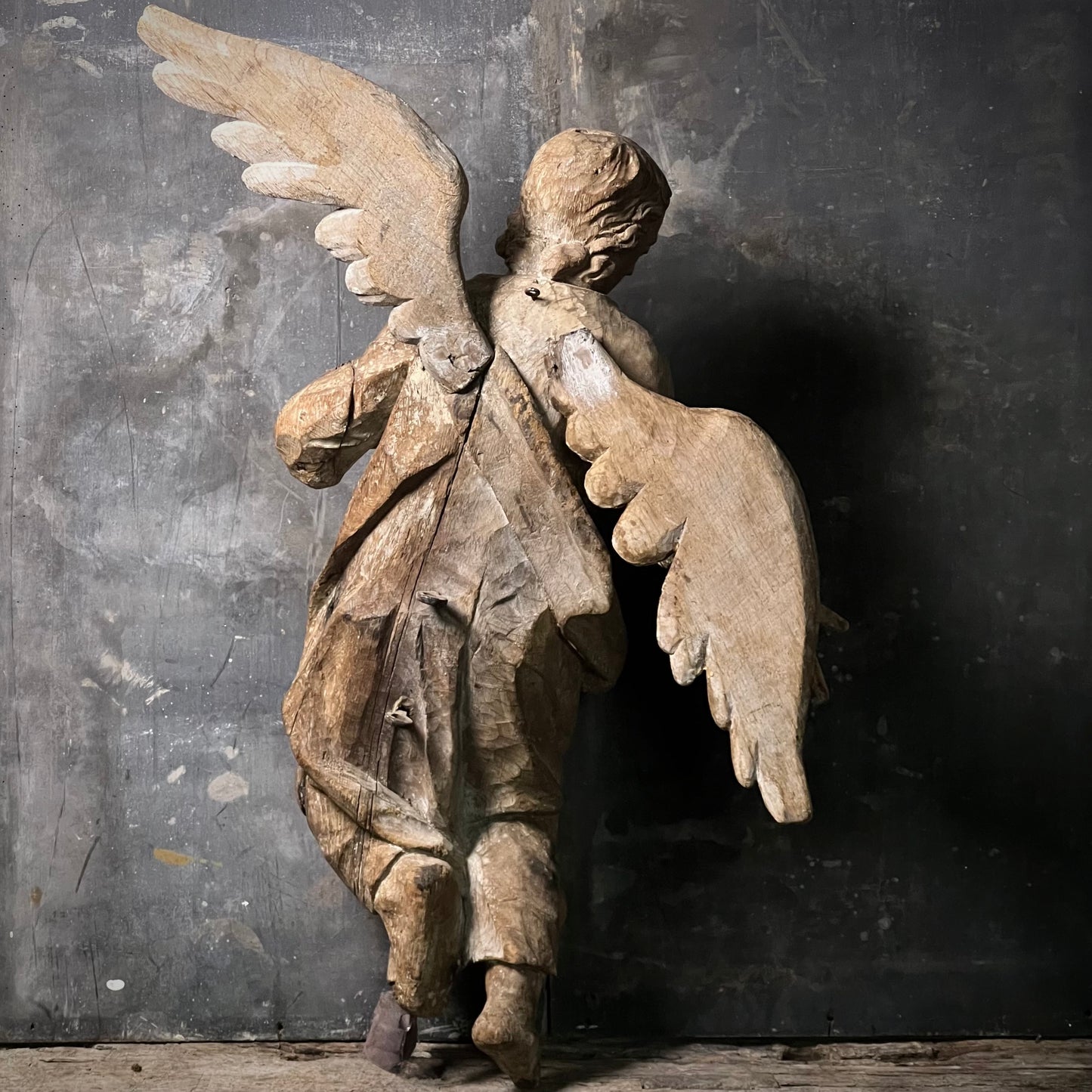 Large Baroque Carved Wooden Angel, c. 1680–1720