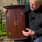 English George III Bow-Fronted Mahogany Corner Cupboard with Geometric Inlay, c.1770