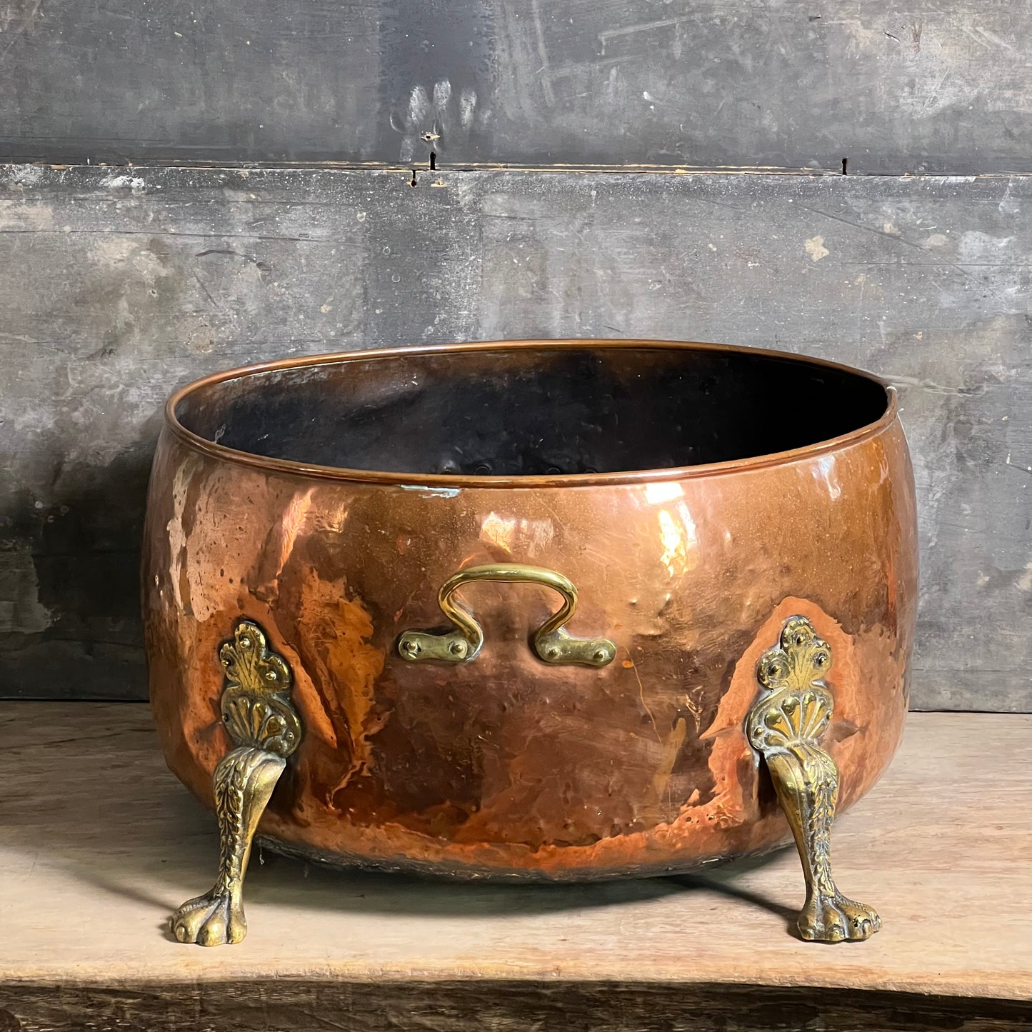 Huge 19th Century Copper Log Bin