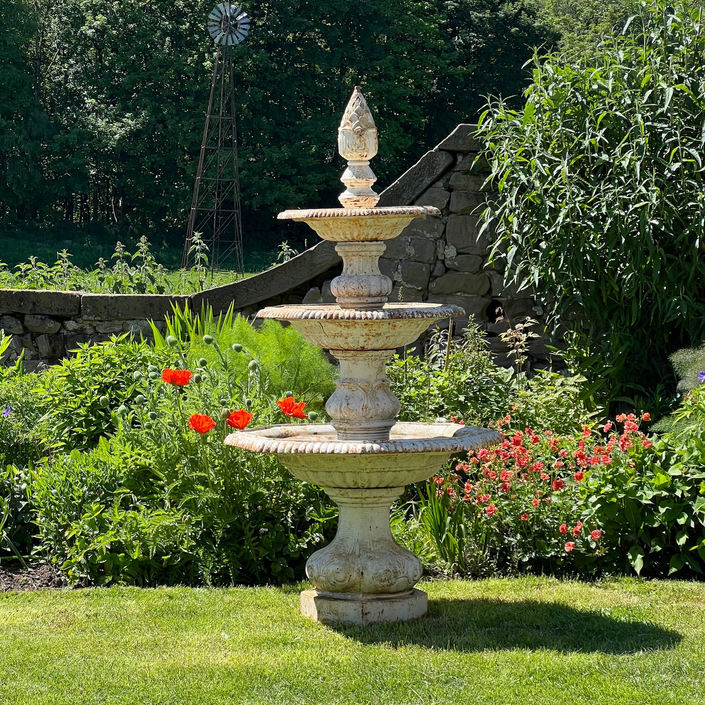 Late 20th Century Italianate Tiered Renaissance Style Fountain