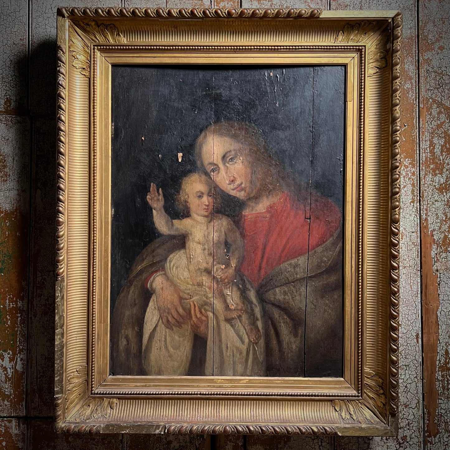 Madonna & Child Painting Northern European c.1640