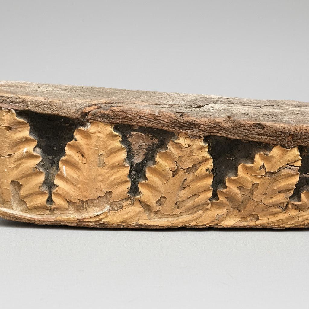 Late 18th–Early 19th-Century Carved English Oak Naval Acanthus Frieze, c.1790–1810