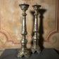 Pair of Italian Silver-Leaf Mecca Altar Pricket Candlesticks c.1750