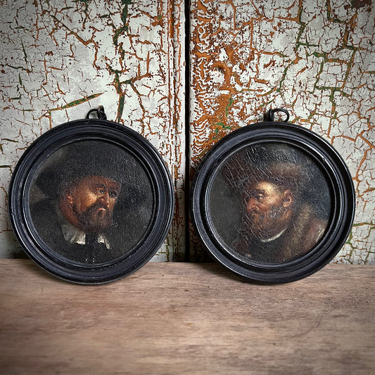 Pair of 17th Century Dutch Miniature Portrait Roundels