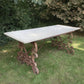 French Carrara Marble Top Wrought Iron Dining Table c.1920s