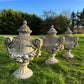 Set of Three Rams Head Urns with Swags