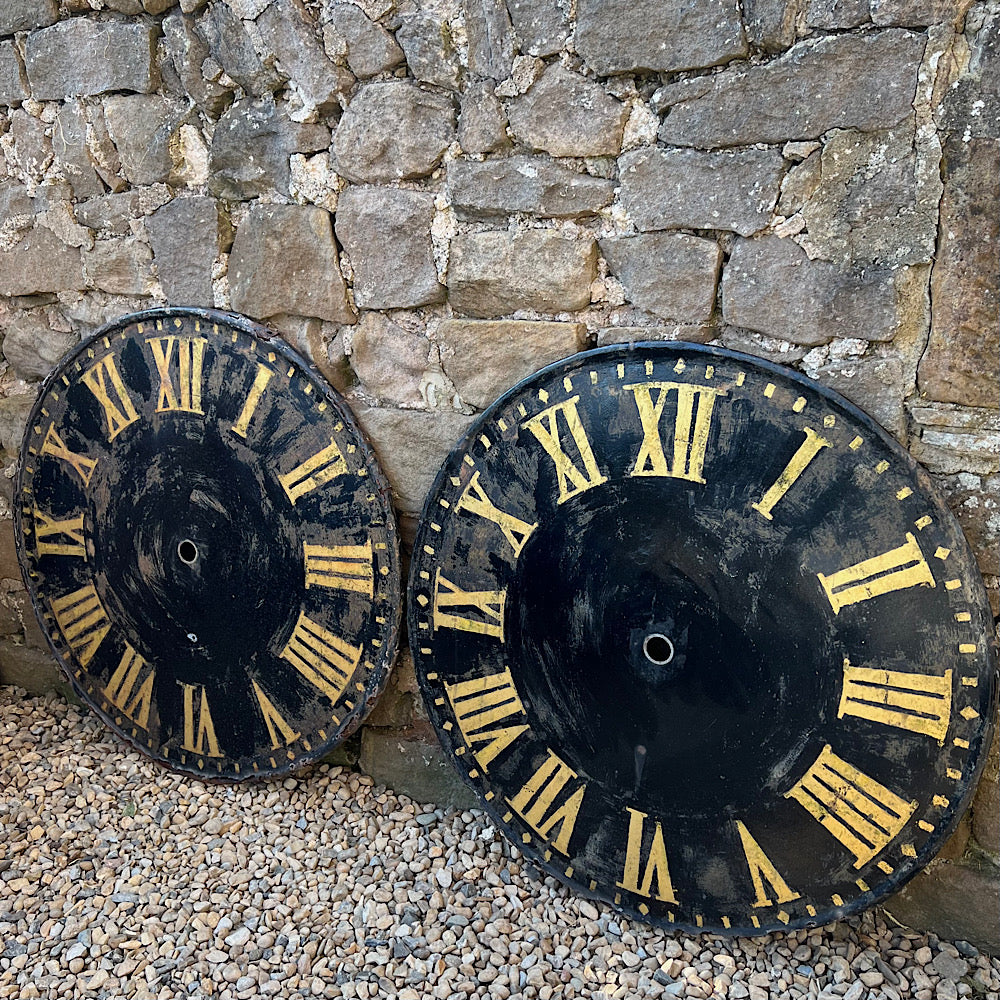 Pair Clock Faces from St Bartholomew’s Church in Arkendale, Nr Knaresborough, N. Yorks