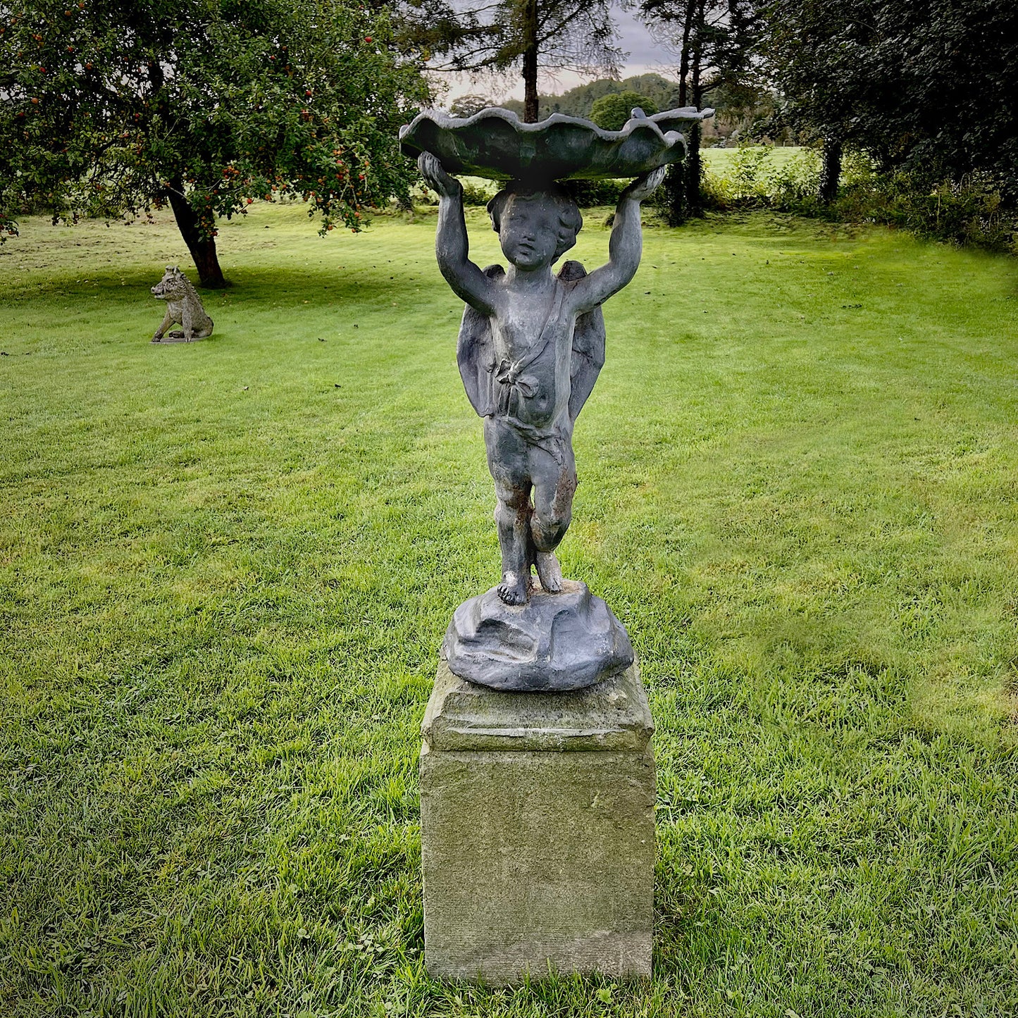 English Lead Cherub Fountain c.1890