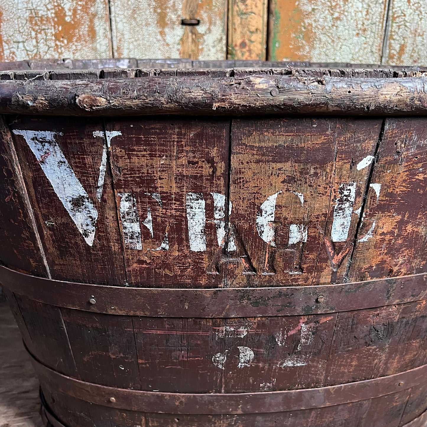 Wooden French Vineyard Grape Hod/Bucket Late 19th Century