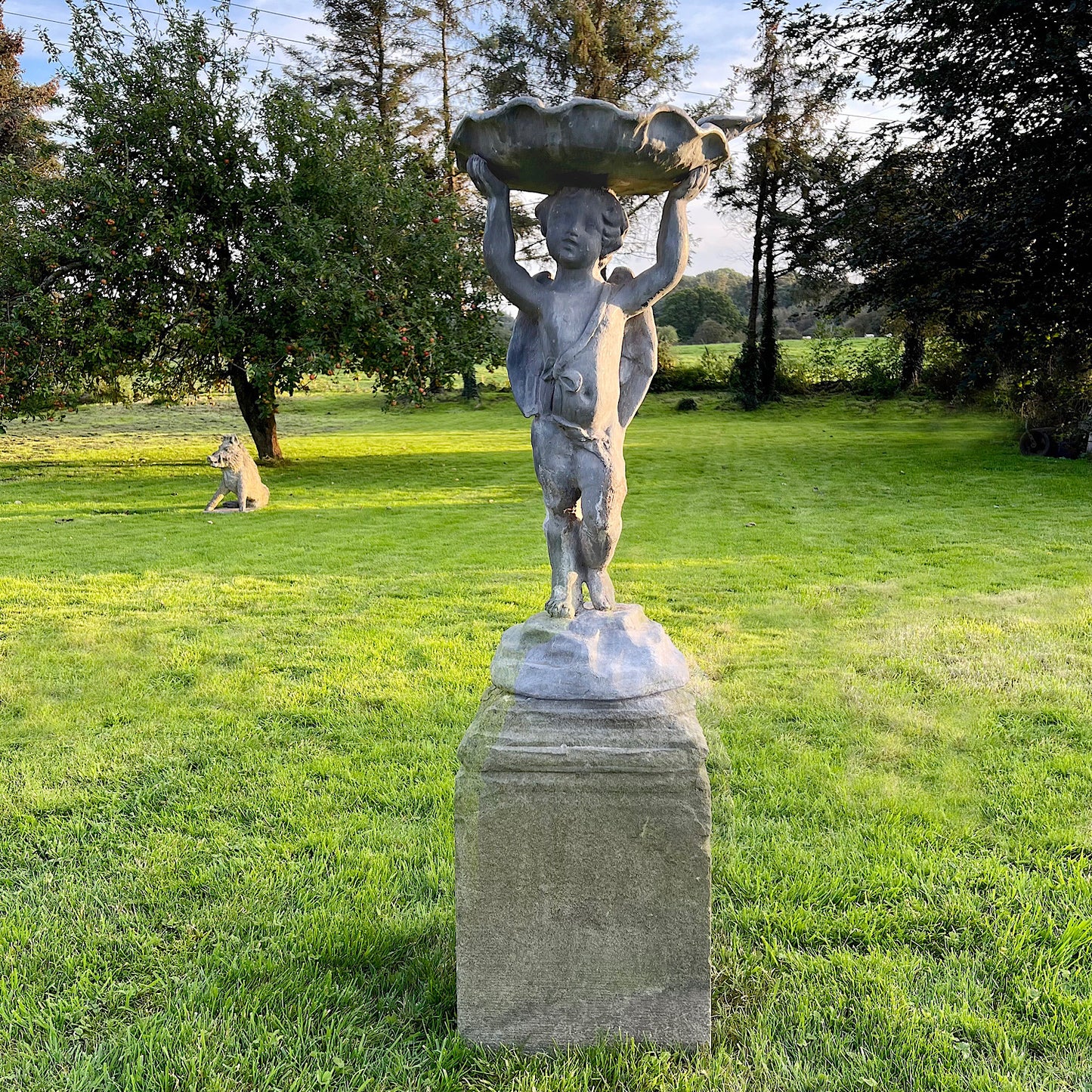 English Lead Cherub Fountain c.1890