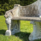 Italian Marble Di Latte Garden Lion Bench