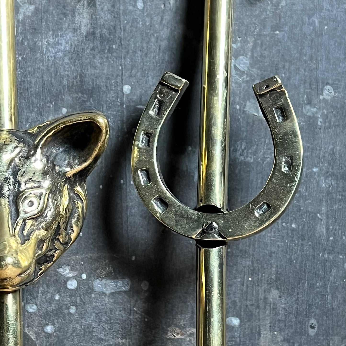 Cunning Fox and Lucky Horseshoe Riding Boot Pulls c.1890