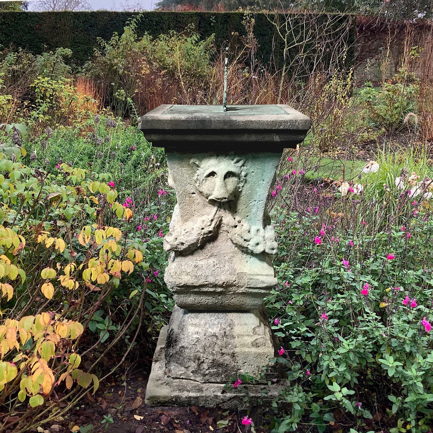 16th Century French Renaissance Lion Column Sundial