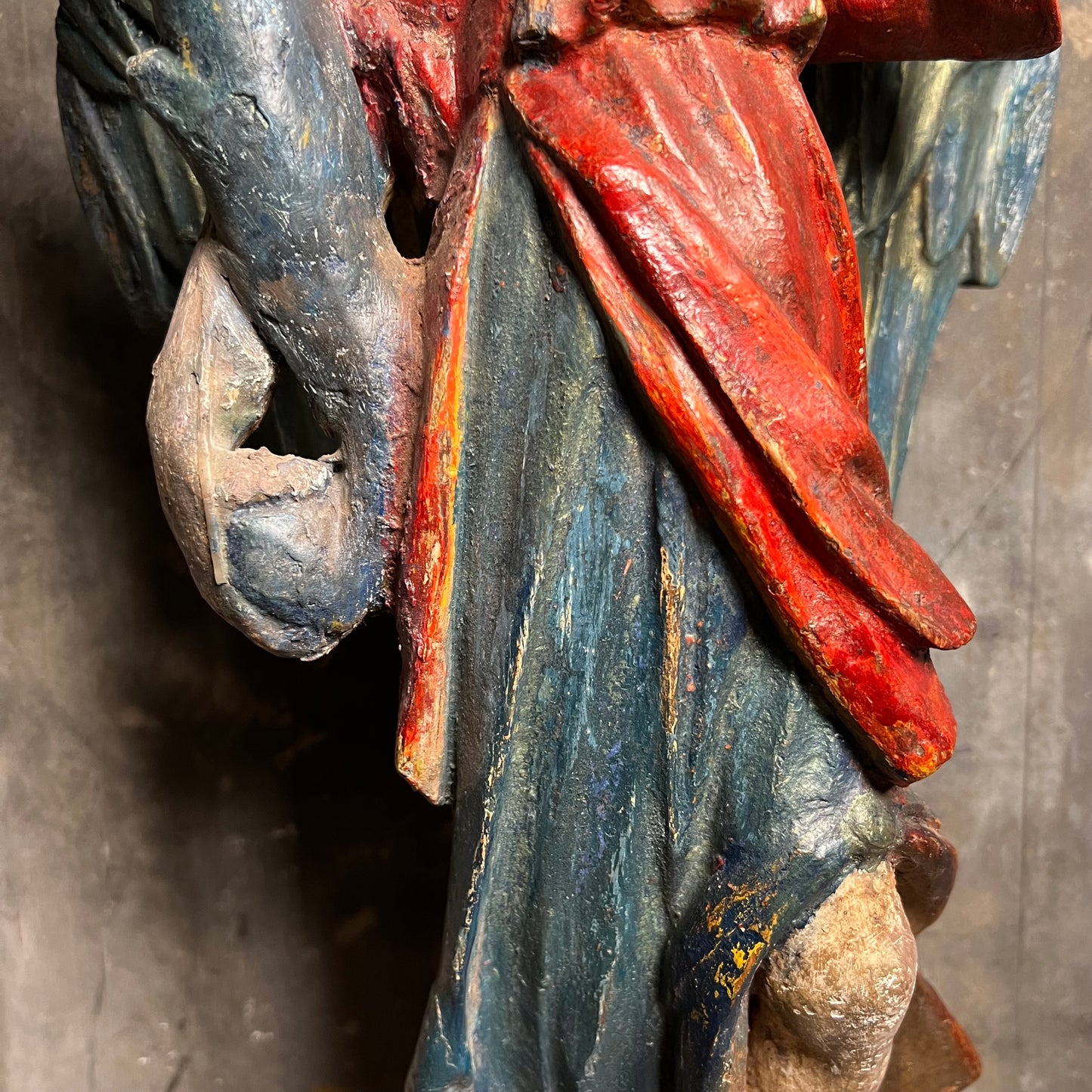 Carved Angel With Cornucopia Pricket Candlestick c.1680 and Later