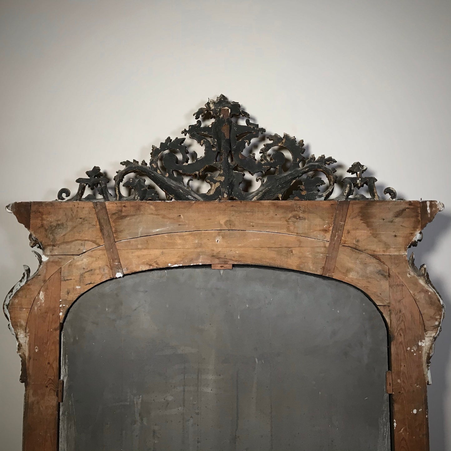 Large Carved Italian Silver and Gilt Mirror c.1860
