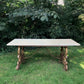 French Carrara Marble Top Wrought Iron Dining Table c.1920s