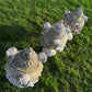 Set of Three Rams Head Urns with Swags