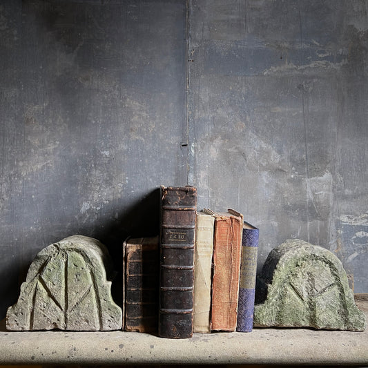 Pair of Medieval York Minster Shaped Gabel Coping Stone Bookends