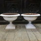 Pair of Victorian Cast Iron Tazza Urns