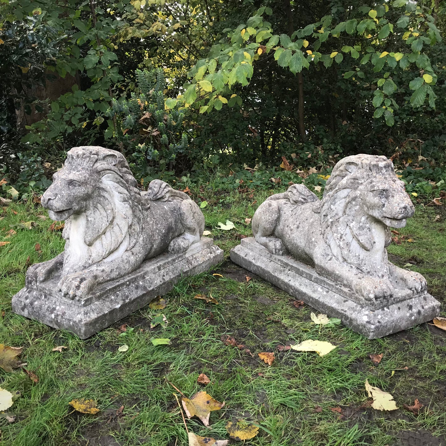 Pair of Recumbent Lions c.1930