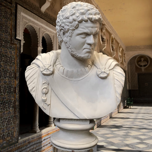 Painted Terracotta Bust of Emperor Cesar Caracalla