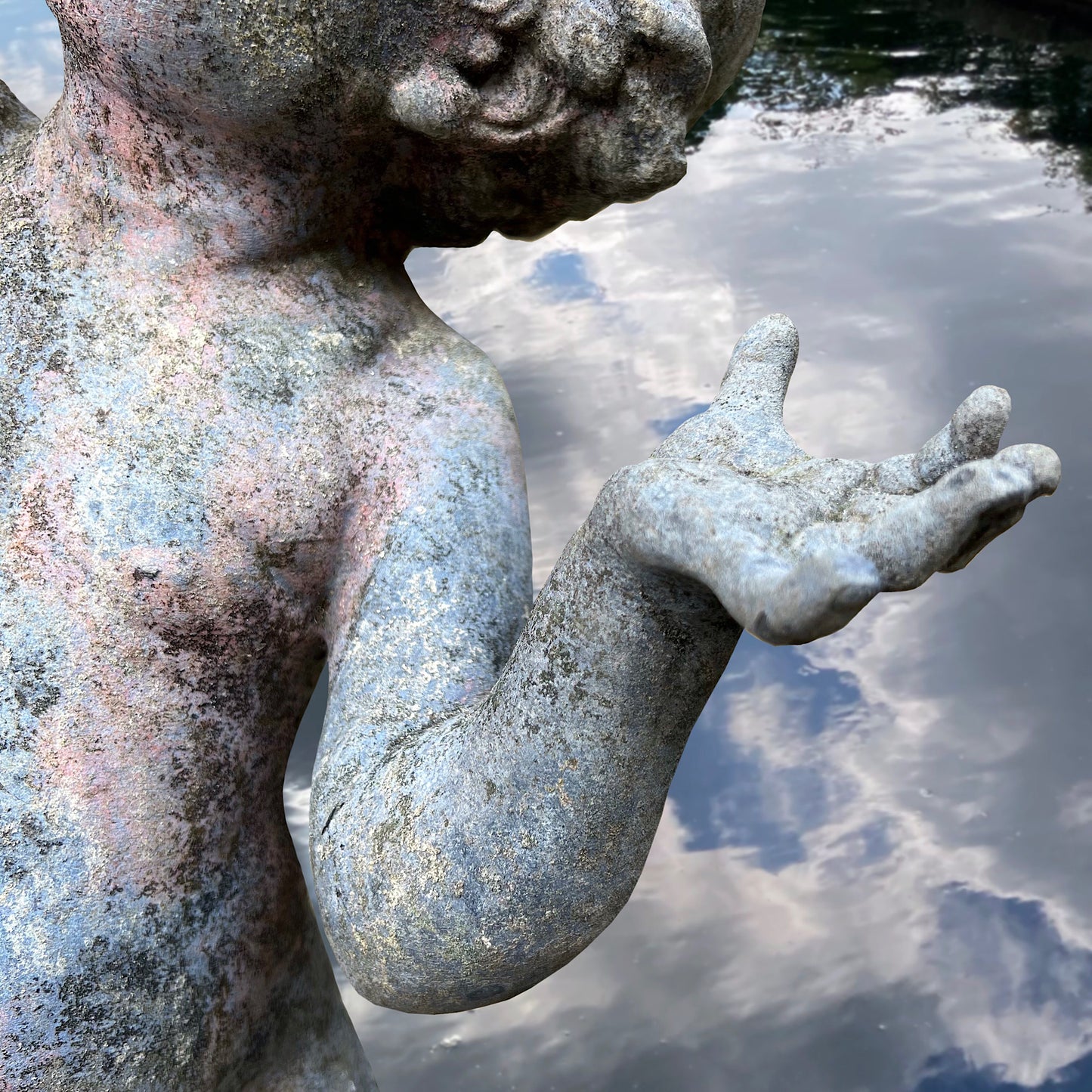 J. P. White Lead Putti with Conch Shell Fountain c.1920