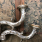 Pair of Italian Silver Leaf Pricket Wall Sconces c.1750