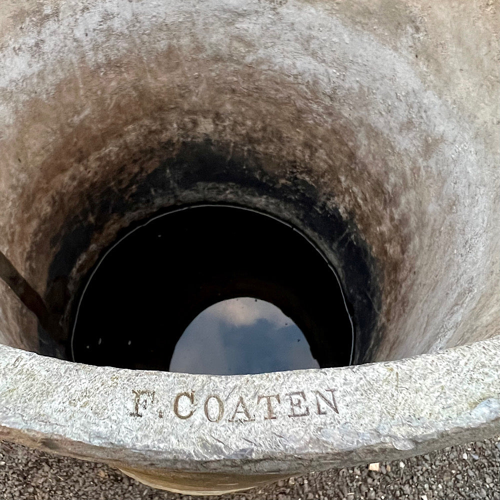 Huge Rare English Cylindrical Lead Cistern 1839 by F. Coaten