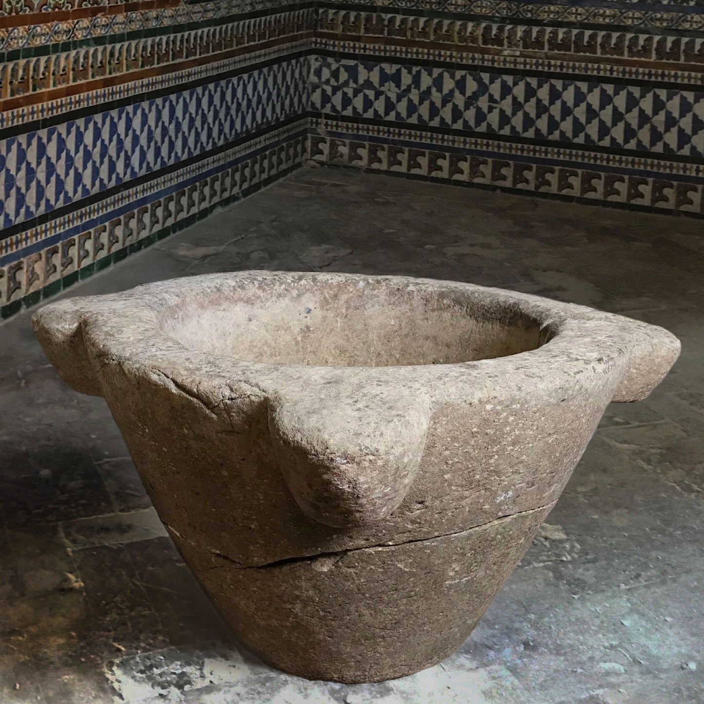 A Monumental Medieval Marble Mortar