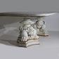 Cast Iron Lions Paw and Acanthus Leaf Carrara Marble Dining Table