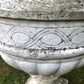 Pair of Carved White Marble Urns