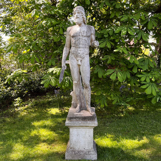 Riace Warrior Statue with Plinth c.1920
