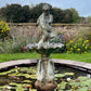 French Bronze Boy Holding Carp Fountain