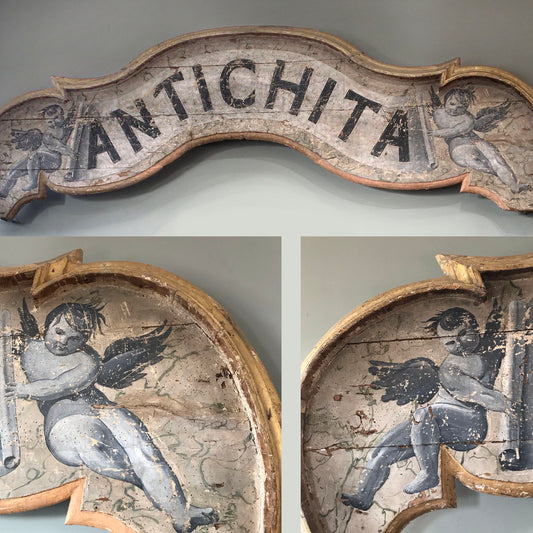 Large Italian Antiques Shop Sign c.1870