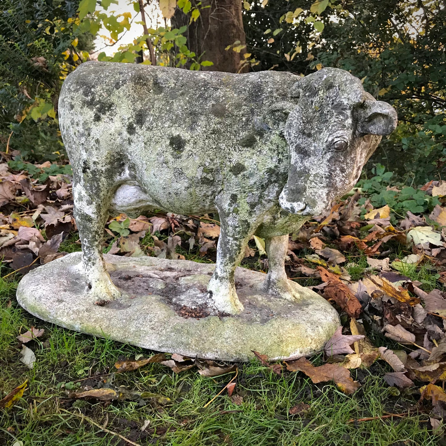 Weathered Cow Statue c.1930