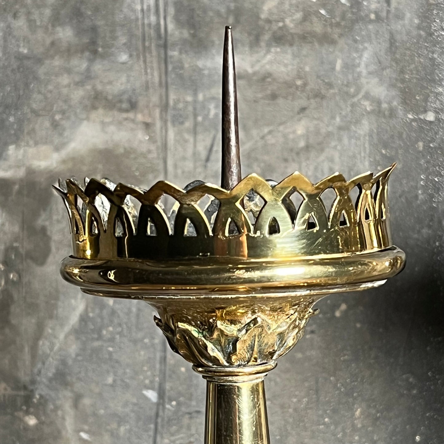 Set of Four Large Ecclesiastical Brass Altar Candlesticks c.1850