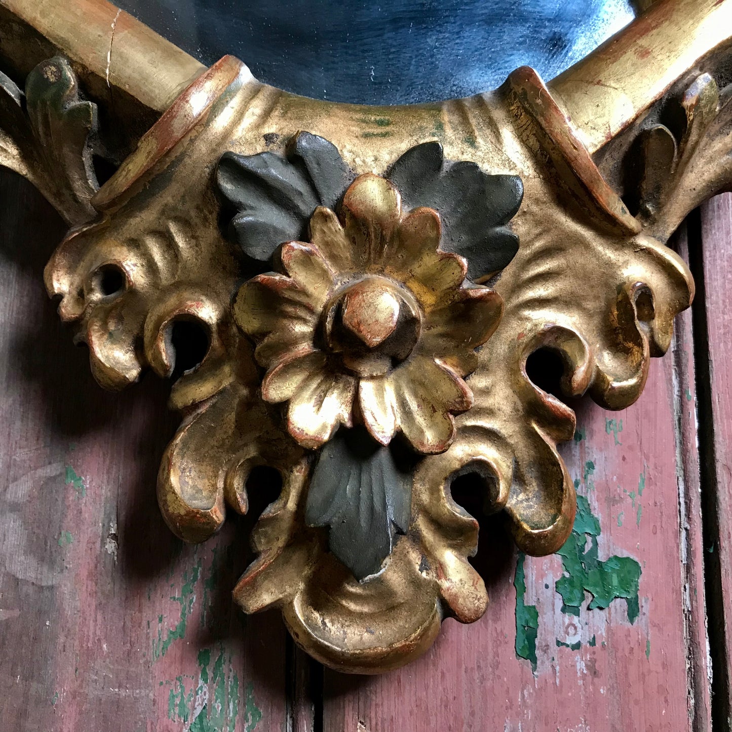 Gilded Cartouche-Form Mirror Late 19th Century.