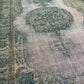 Antique Artisan Re-Worked Turkish Carpet Faded Turquoise