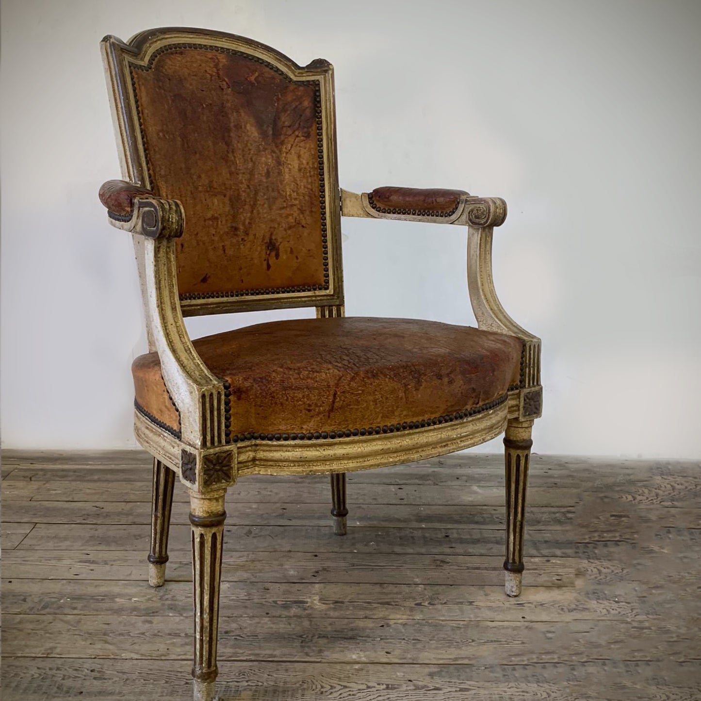 French Leather Armchair c.1870