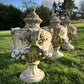 Set of Three Rams Head Urns with Swags