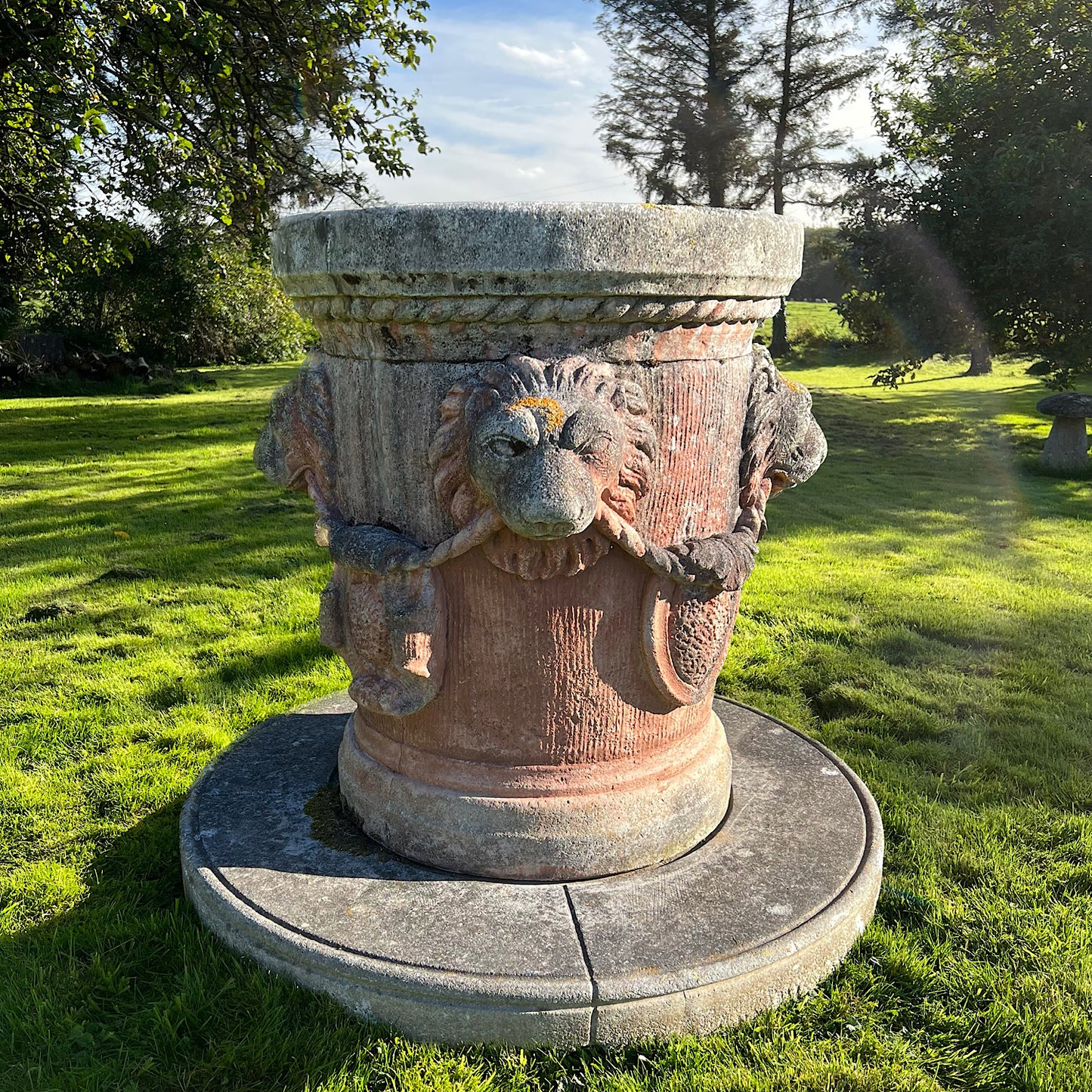 Renaissance Style Terracotta Lion Well Head