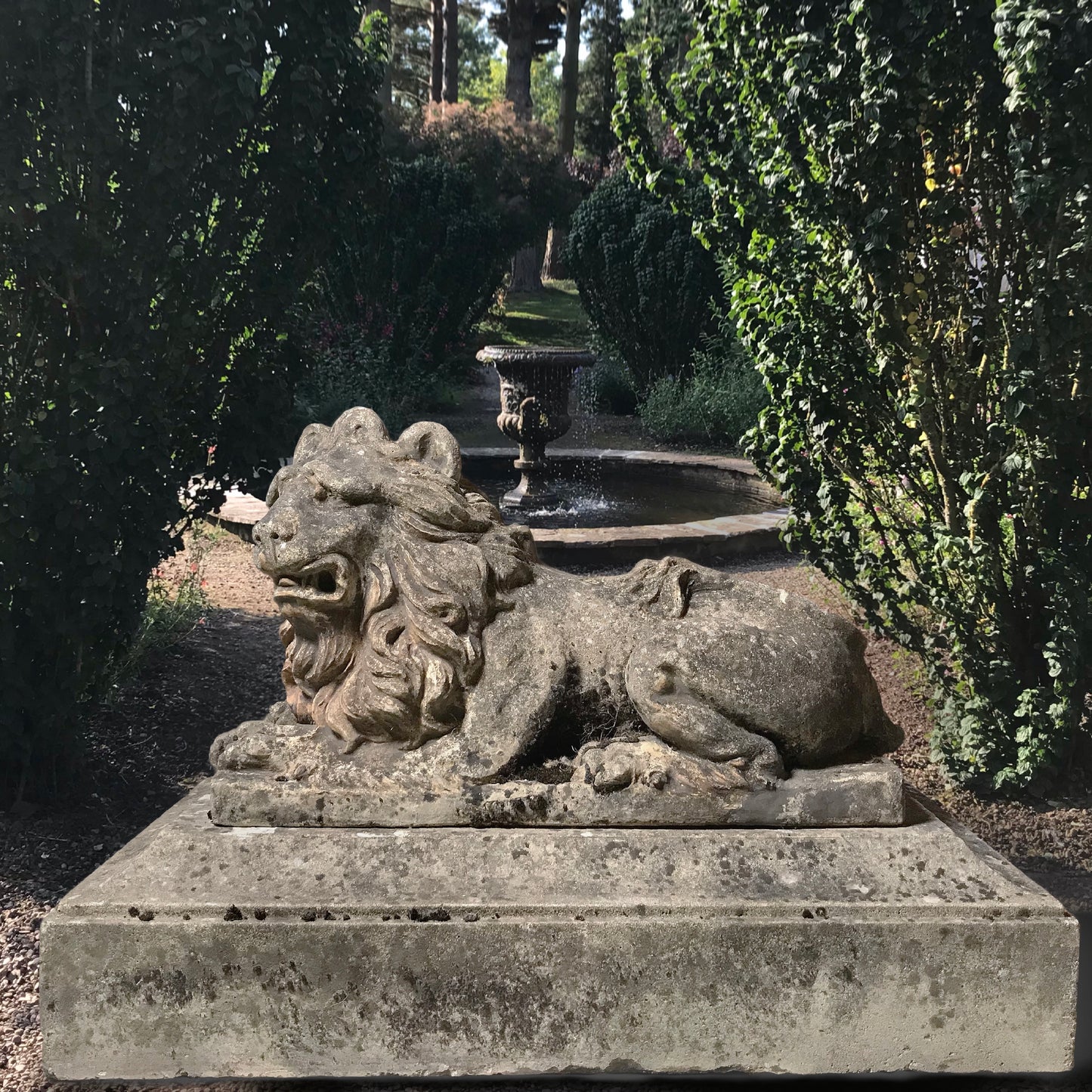 Recumbent Lion with Plinth