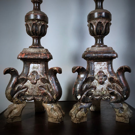 Pair of Early Italian Candlesticks